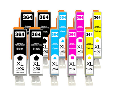 Multipack Tinte (10 Stück) ersetzt HP 364XL fürHP Photosmart Wireless /Fax C410