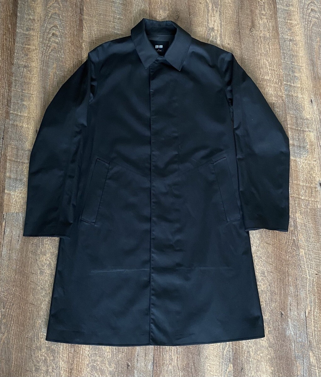 Uniqlo Blocktech Waterproof Cotton Trench Coat Tech Lined Black