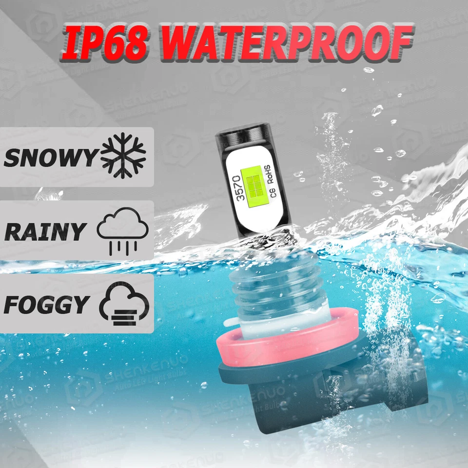 For Nissan Altima 2007-2018 Combo LED Headlight High Low Light Bulbs Kit 8000K 4 - Image 3 of 4