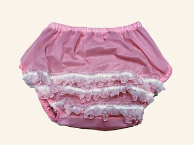 Handmade PVC LINED nylon tricot diaper nappy cover sissy adult baby