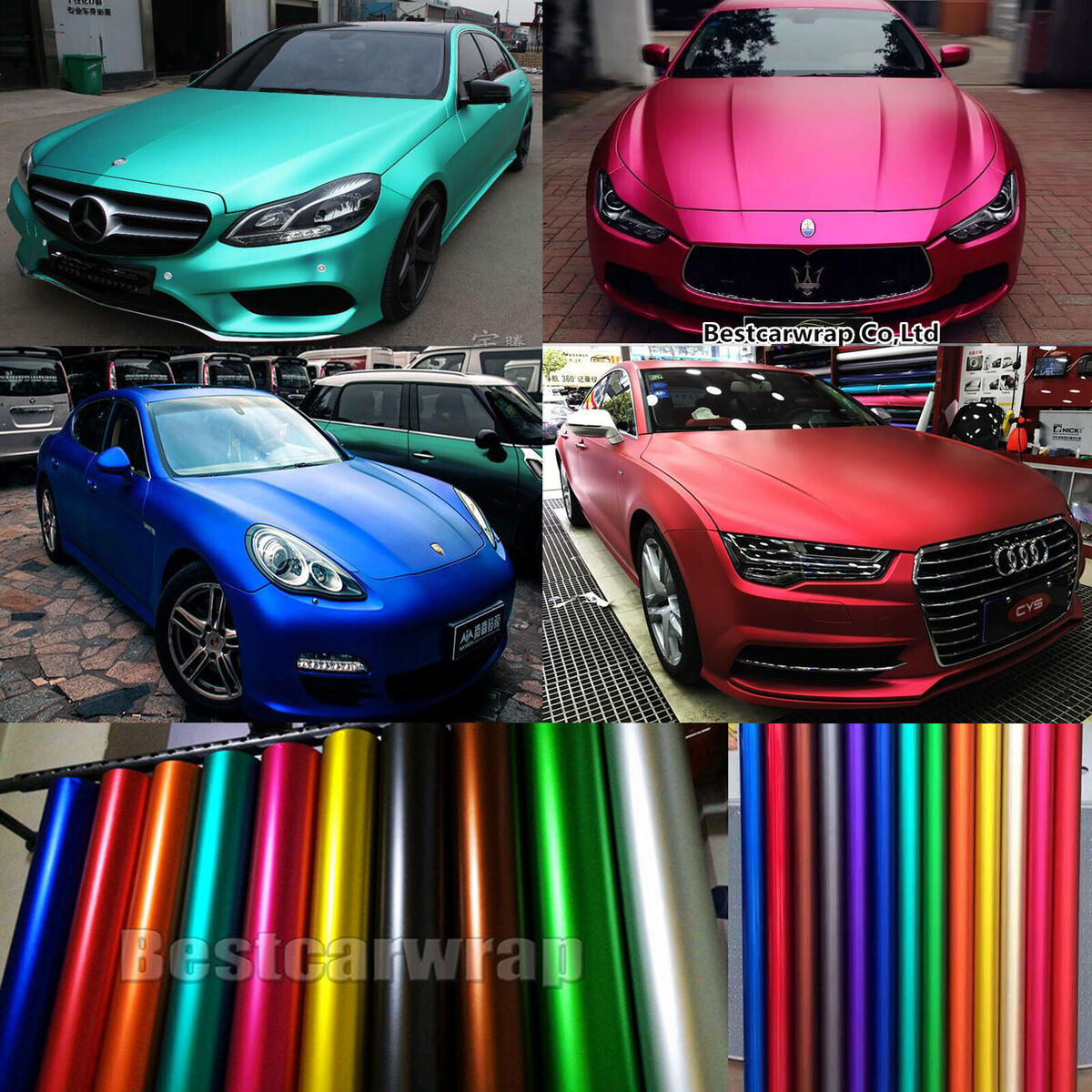 Full Roll - Metallic Satin Matte Chrome Vinyl Film Car Wrap Sticker Bubble  Free