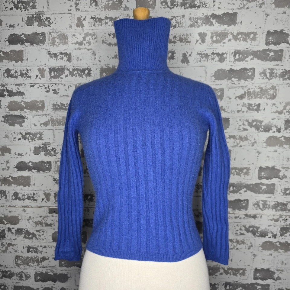 Suéter de Colección Lord & Taylor para Mujer M (Se Ajusta a S) Cuello Alto 100% Cachemira Dos Capas Foto 2 de 4