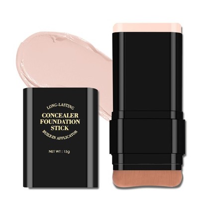 2-in-1 Concealer Foundation Stick, Eraser Foundation Stick with Soft Brush, Crea