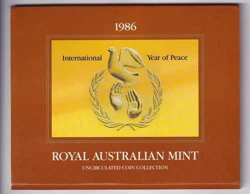 AUSTRALIAN: 1986 RAM UNC COIN SET INTERNATIONAL YEAR OF PEACE #3691