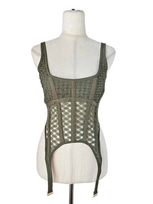 Dion Lee Green Crocheted Lace Corset
