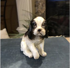 Bone China King Charles Spaniel Seated Dog Figurine Miniature Vintage Japan