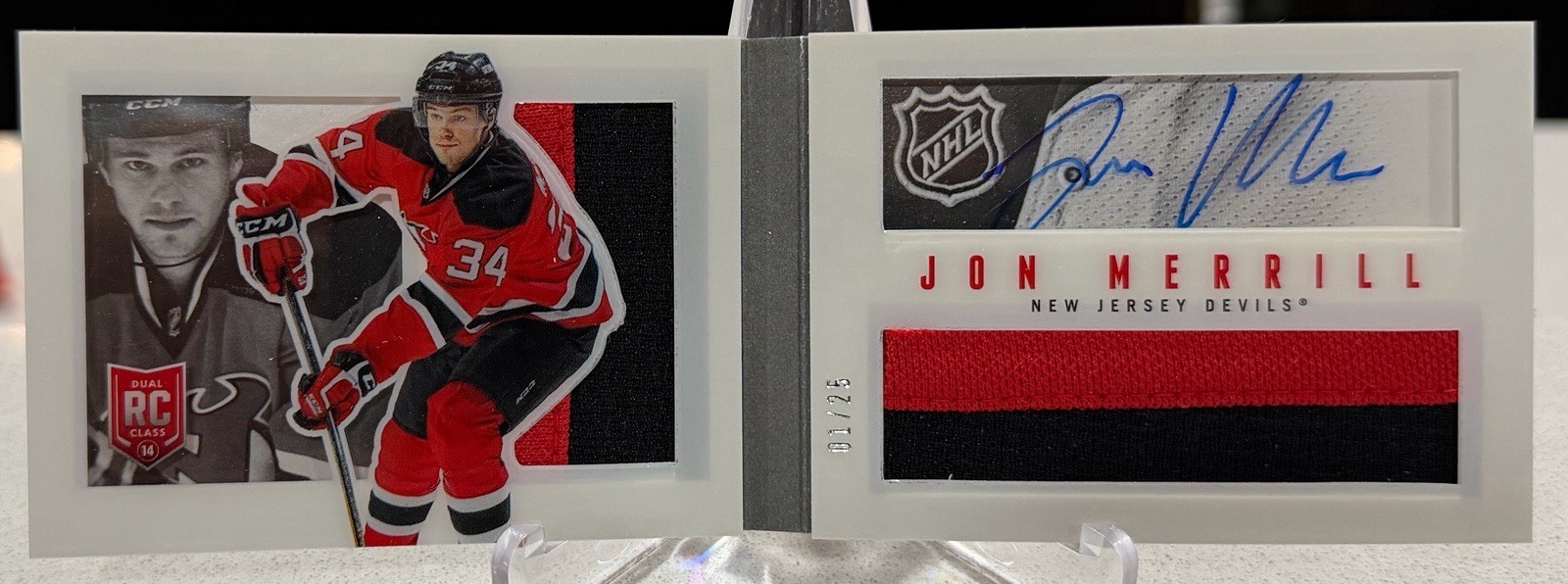 JON MERRILL 2013-14 Panini Playbook ROOKIE Signature Booklet PRIME 01/25
