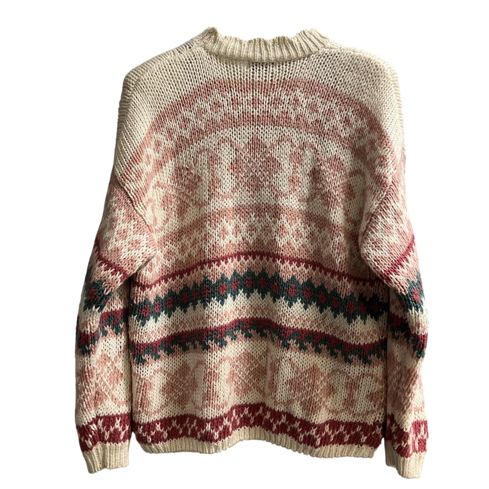 Suéter Vintage Maggie Lawrence 22/24 Rosa 3D Floral Pullover Cottage Abuela Foto 4 de 4