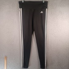 Adidas Womens Black Sweatpants Size Large Climalite Pull-On Workout Gym Exercise