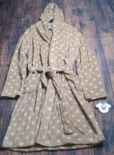 True Religion Men's Sleepwear Robe Pockets Hooded Beige Size Medium New
