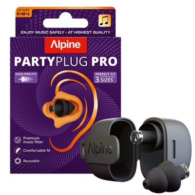 ALPINE Party Plug Pro MULTISIZE Earplugs (Black)