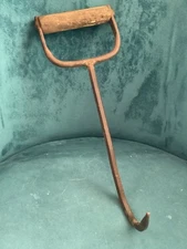 ANTIQUE HAY HOOK PRIMITIVE FARM TOOL LARGE 13” ALWAN/HANEY