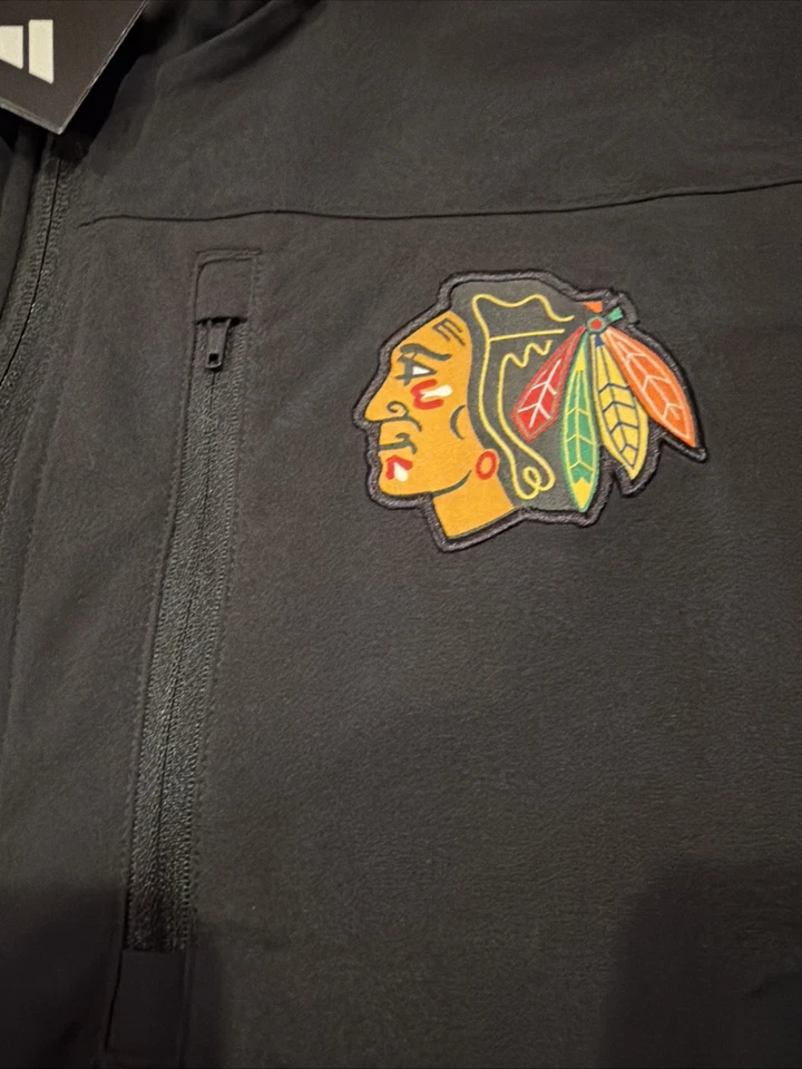 Pullover polar negro Adidas NHL Chicago Blackhawks L/S 1/4 cremallera IP5822 para hombre M’s Foto 3 de 4