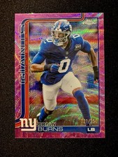2025 Topps Chrome Football Brian Burns #234 Pink Wave Refractor #/250 NY Giants