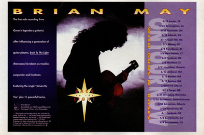 vtg 90s BRIAN MAY QUEEN SOLO LP RELEASE PRINT AD Guns N Roses Tour Date Clipping
