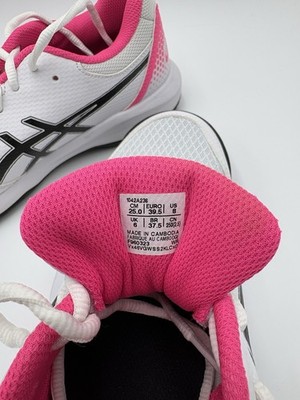 ASICS Gel Dedicate 8 Pickleball Shoes Women's Size 8 White Pink