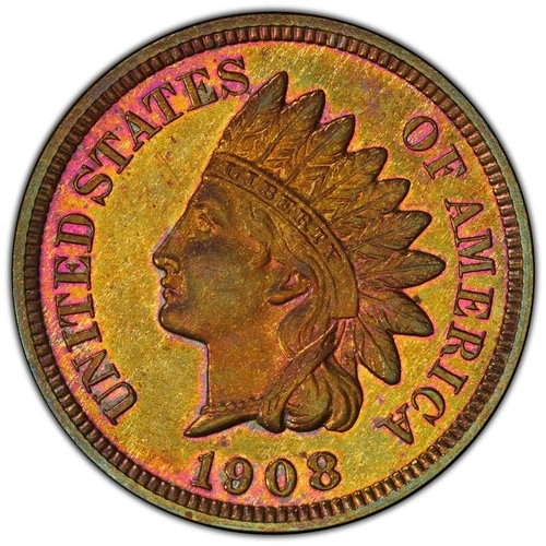 1908 Proof Indian Head Cent PCGS PR64RB Low Mintage 1C