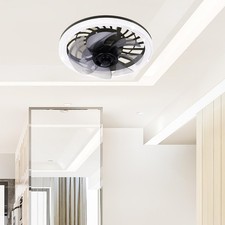 Image of Ceiling Fan with Light Ceiling Fan Light Adjustable Light Silent Dia 12"