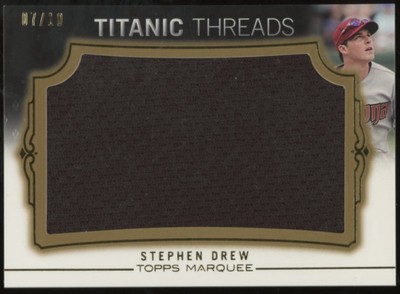 2011 Topps Marquee Titanic Threads Jumbo Relics Gold /10 Stephen Drew #TTJR-58