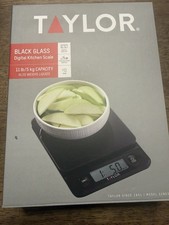 Taylor Black Glass Digital Kitchen Scale 11 lb Glass Top Black Model 5280385