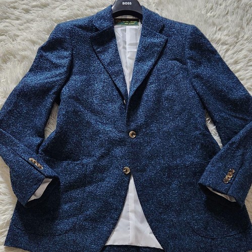 Loro Piana SURI ALPACA Tweed Jacket Navy XL Tailored Alpaca - Picture 3 of 10