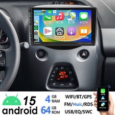 4+64G Android15 Autoradio Carplay FM NAVI Für Toyota Aygo Citroen C1/Peugeot 108