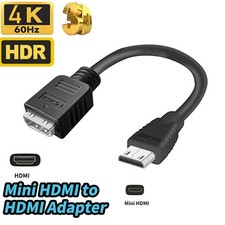 Mini HDMI Male to HDMI2.0 Female Adapter Cable 4K60Hz Converter Short Cord 18CM