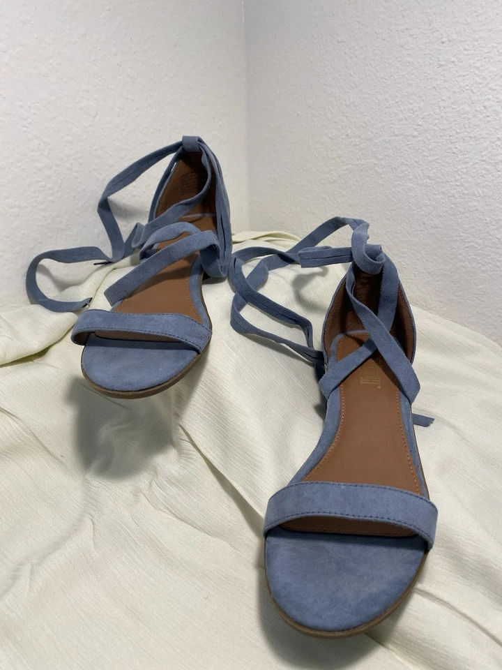 Zapato sandalia Brash para mujer Uli azul polvo azul correa envolvente tacón bloque talla 6 Foto 2 de 4