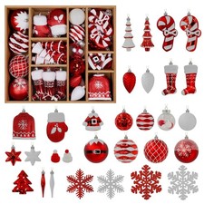85ct Christmas Balls Ornaments Set, Colorful Shatterproof Plastic Christmas T...