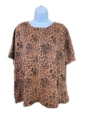 Bechamel 2X Y2K Leopard Print Boxy Fit Cotton Tee Animal Print Oversized Mobwife