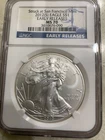 2012 (S) $1 Silver Eagle Early Releases NGC MS70 Blue Label Struck San Francisco