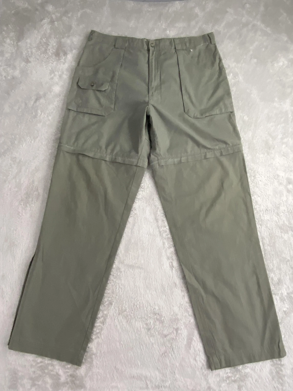 Cabela's Outdoors Pants Mens 38 Green Convertible Cargo Hunting Hiking Ankle Zip