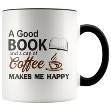 11 0z Good Book and Cup of Coffee Printed Mug Novelty Personalised Tea Cup Gift