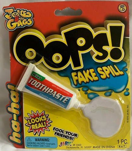 OOPS !  FAUX DÉVERSEMENT DE DENTIFRICE * BLAGUES & GAGS * FARCE DU POISSON D'AVRIL * NEUF - Photo 1 sur 2