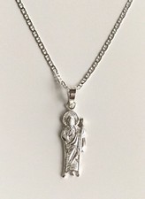 COLLAR PLATA 925 CADENA DE SAN JUDAS 18" LARGO / SAN JUDAS 18” LARGO - 30x8mm