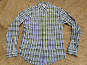 levis blue check shirt