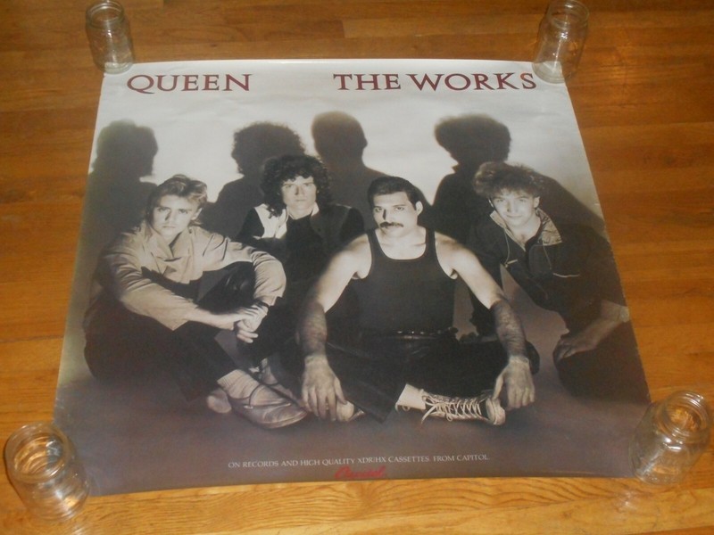 QUEEN the works 36 x 36 PROMO POSTER orig 1984 capitol records freddie mercury