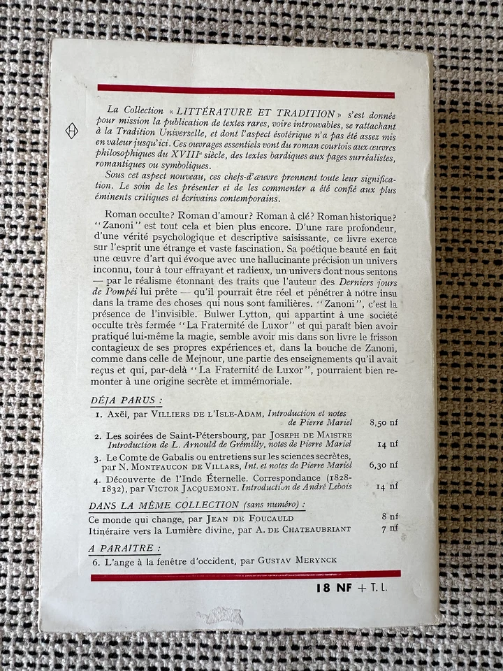 Sir Edward Bulwer Lytton * Zanoni * La Colombe 1961 - Photo 2/3
