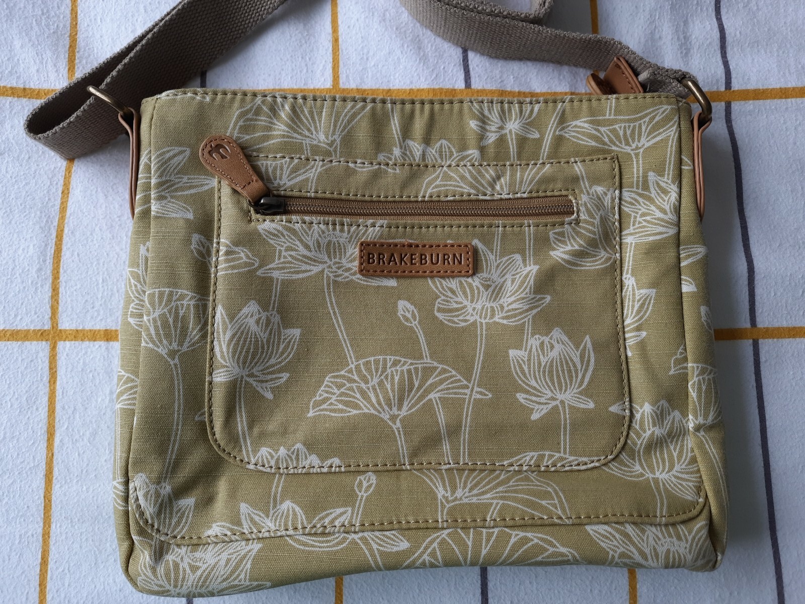 Brakeburn ladies shoulder hand bag green floral pattern eBay