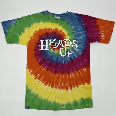 Lamberts Cafe - Heads Up - VTG 90s Tie Dye T-Shirt - Sikeston Ozark - Mens Small