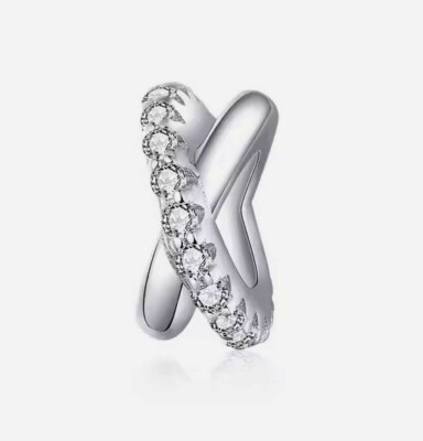 Charm Zwischenring Ring 925 Silber Steinchen - Anhänger für Armband
