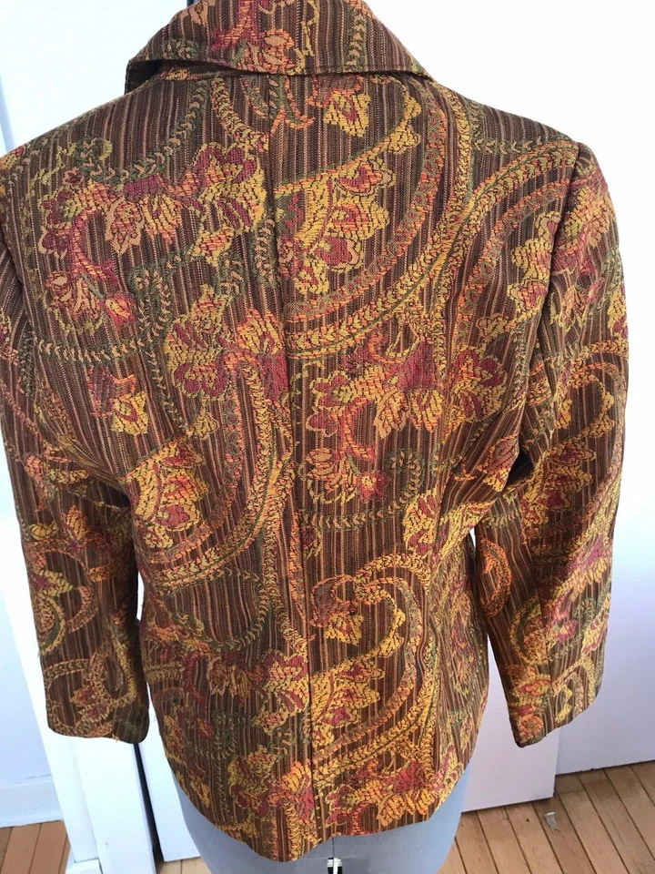 Chadwick's Mujer Tapiz Multicolor Estampado Floral Blazer Carrera Talla M Foto 2 de 4