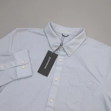 Western Rise Slim Fit Limitless Merino Wool Button Down Shirt Wicking Light Blue