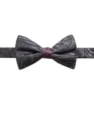 Ryan Seacrest Mens Paisley Dot Reversible Pink Black Bow Tie