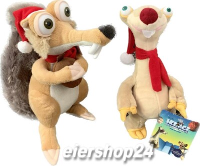2er Set Plüschtiere SID & SCRAT mit Weihnachtsmütze ICE AGE Weihnachten 23 cm