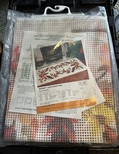 Vintage 1978 Bernat Latch Hook Rug Canvas 100 Cotton 3273 Finished Size 31x59