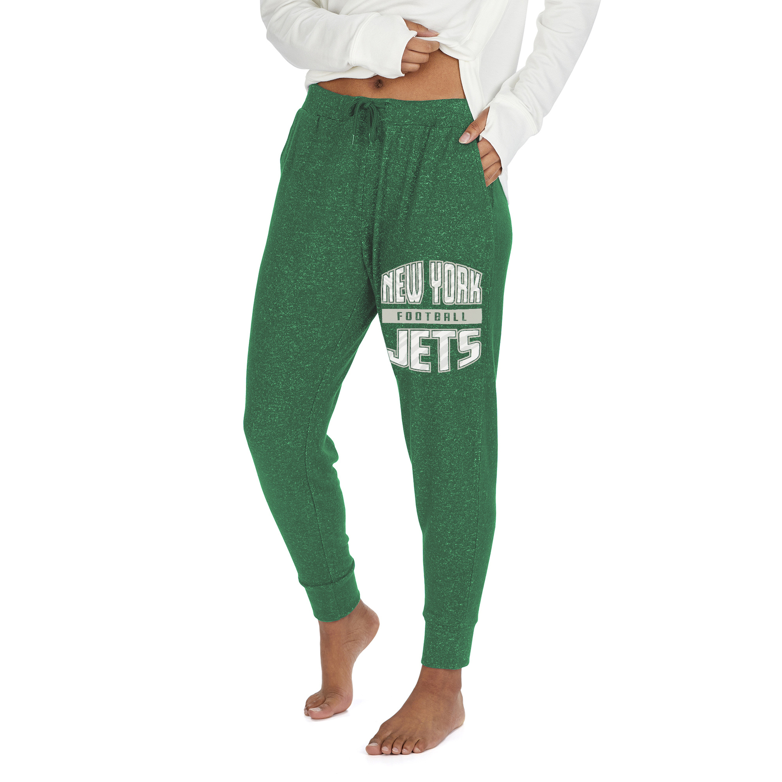 Женские легкие брюки для бега трусцой из мрамора Zubaz New York Jets NFL