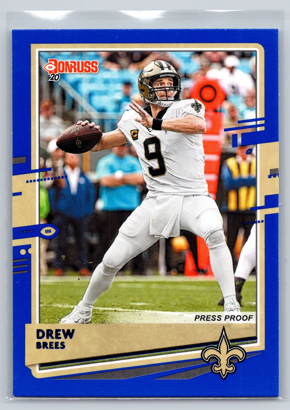2020 Donruss #175b Drew Brees Press Proof Blue White jersey 12a