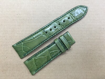 22mm/18mm Green Alligator Crocodile Embossed Leather Watch Strap Band