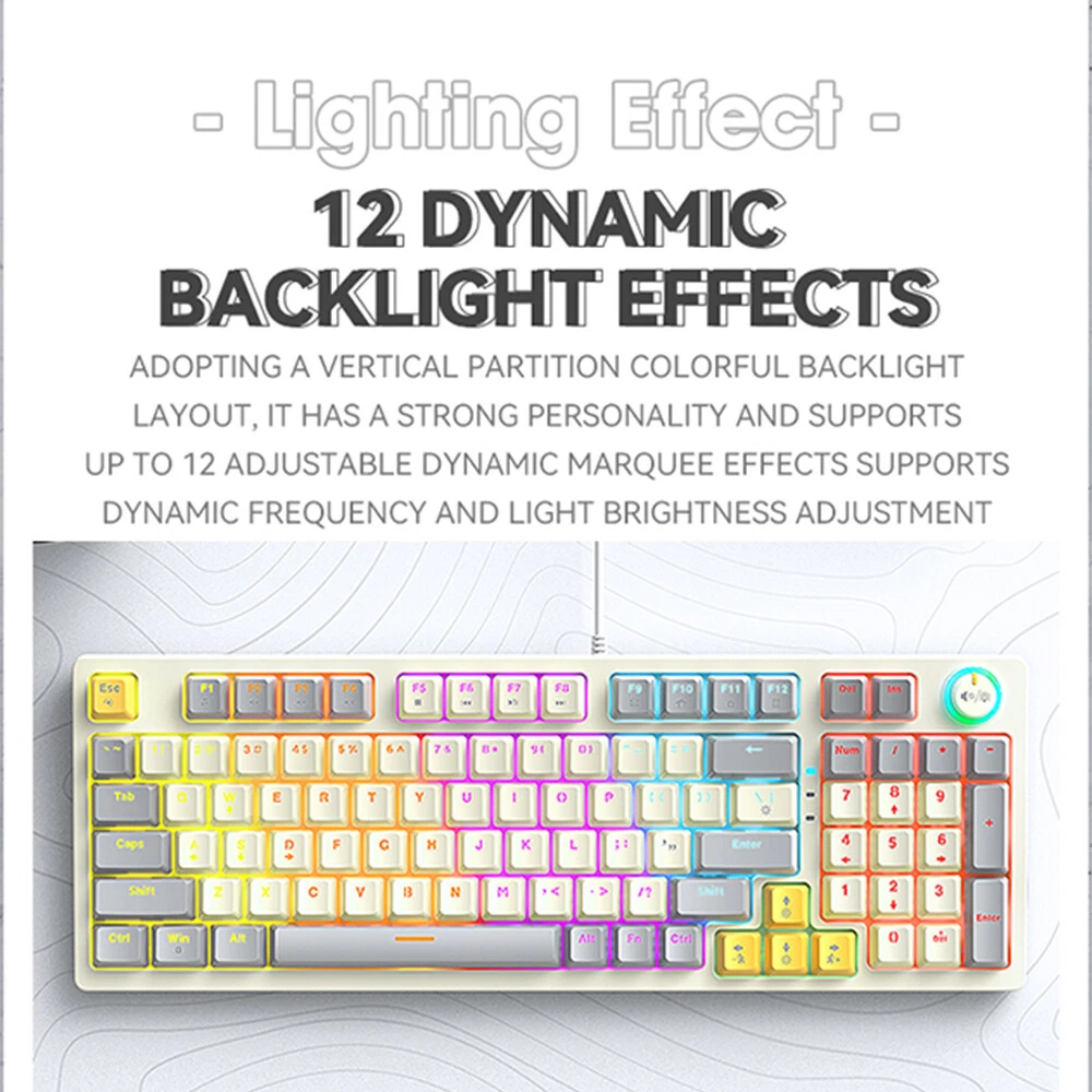 T50 96+1 Key Mechanical Wired Gaming Keyboard with High-Quality B1D7 Switches